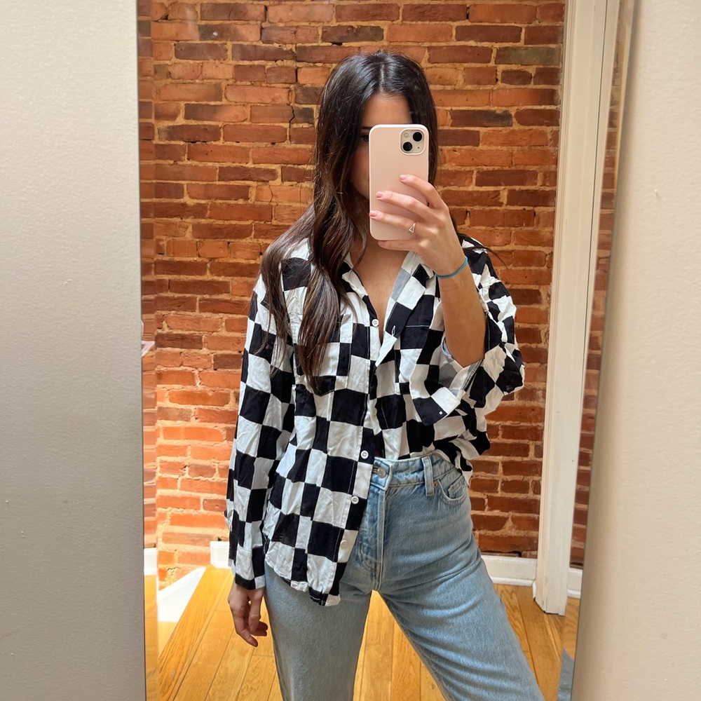 Checkered button down